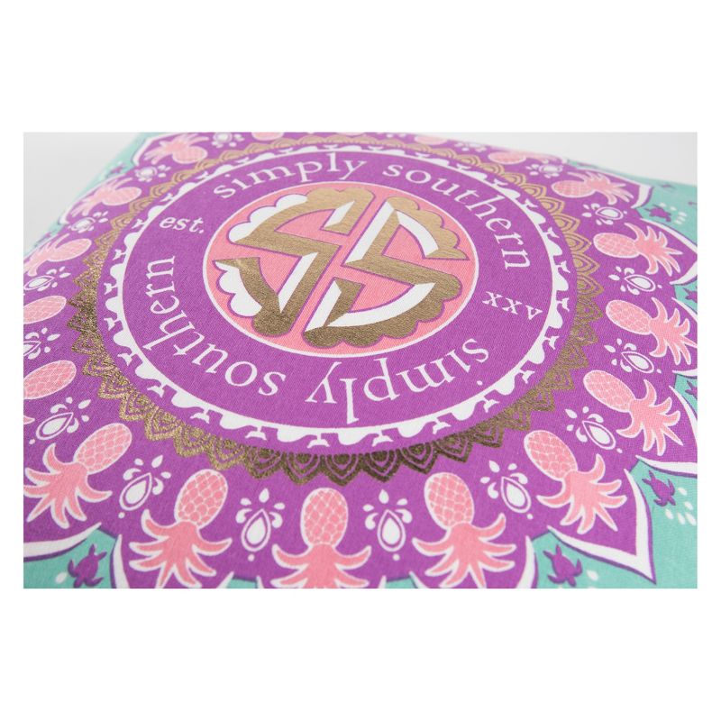 Simply Southern Medallion Throw Pillow Purple - Rizzy Home
