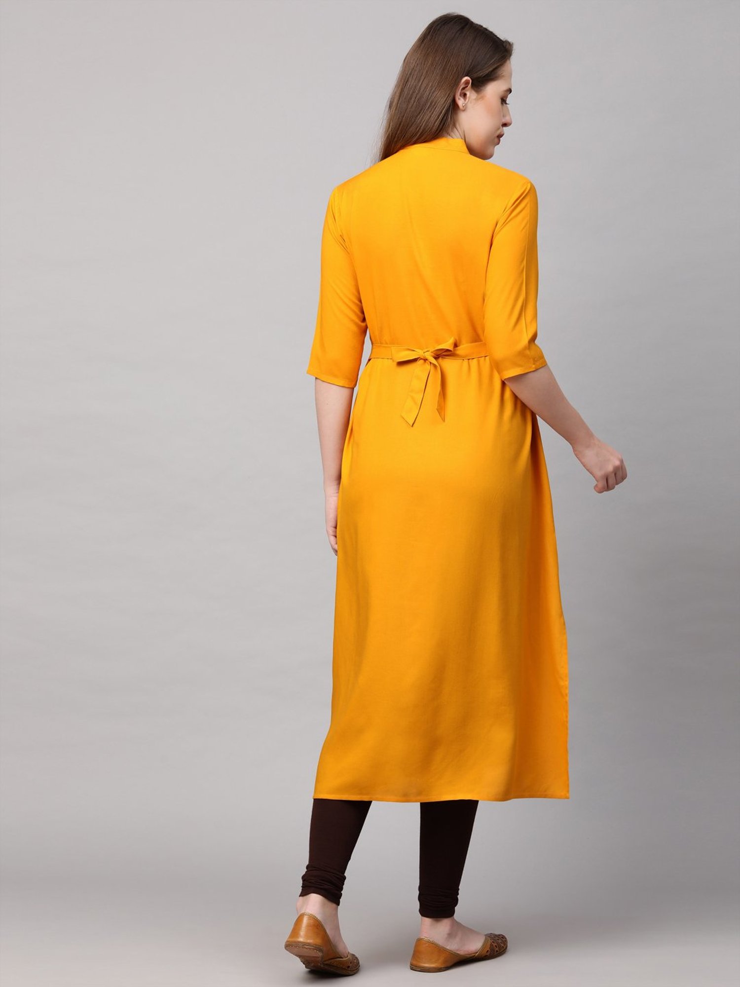 MomToBe Yellow Regular Fit Maternity Kurta