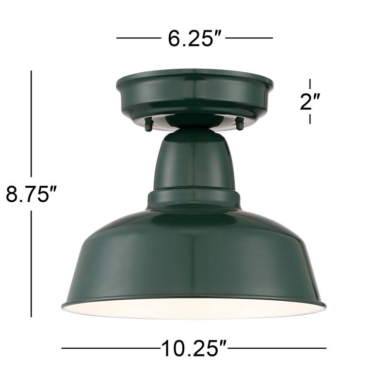 John Timberland Rustic Outdoor Ceiling Light Fixture Urban Barn Dark Green 10 1/4" for Exterior House Porch Patio