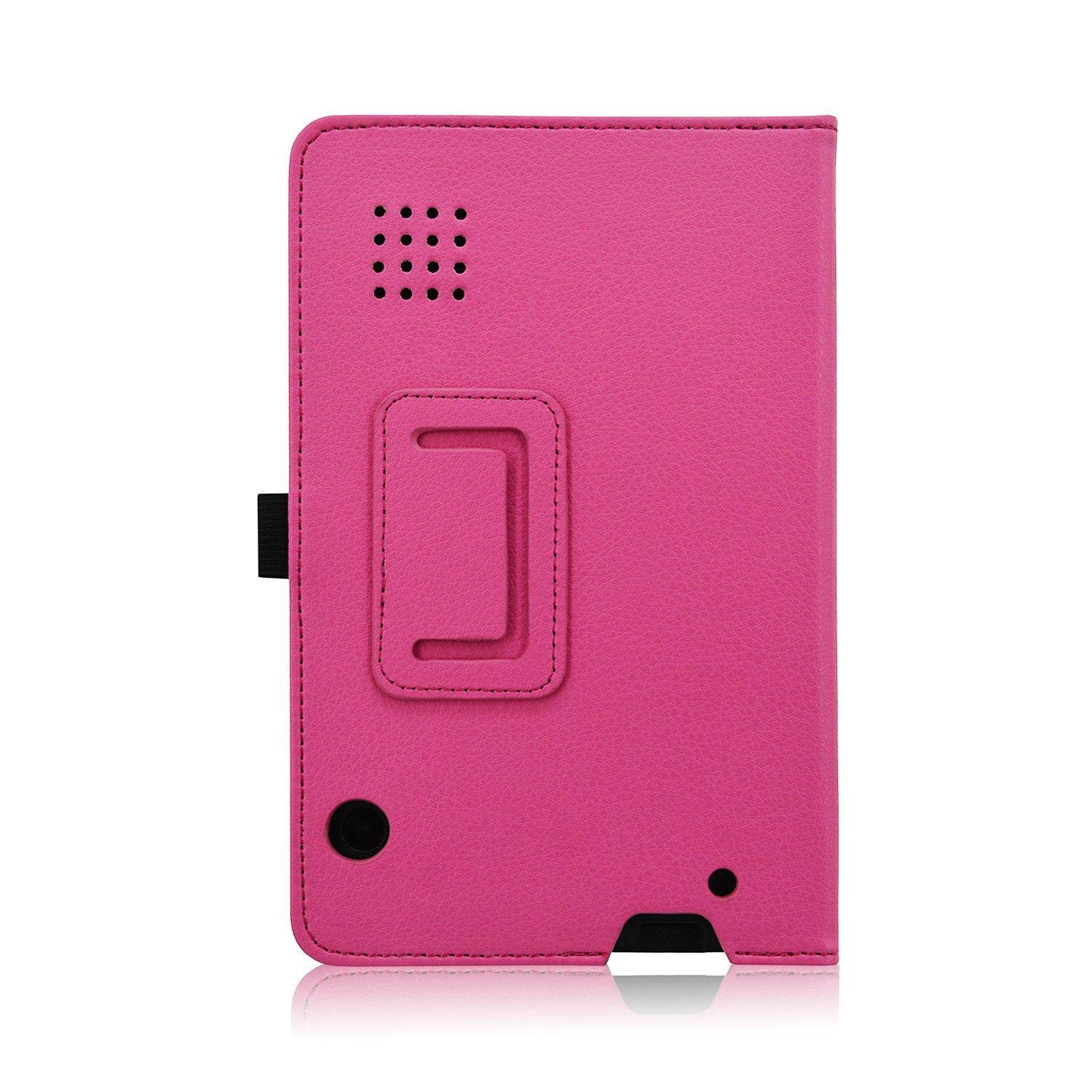 ACdream RCA Voyager 7 Case, Folio Premium PU Leather Cover Case for RCA Voyager (2016, 2017)/RCA Voyager II/RCA Voyager III RCA/RCA Voyager Pro 7" Android Tablet, Hot Pink