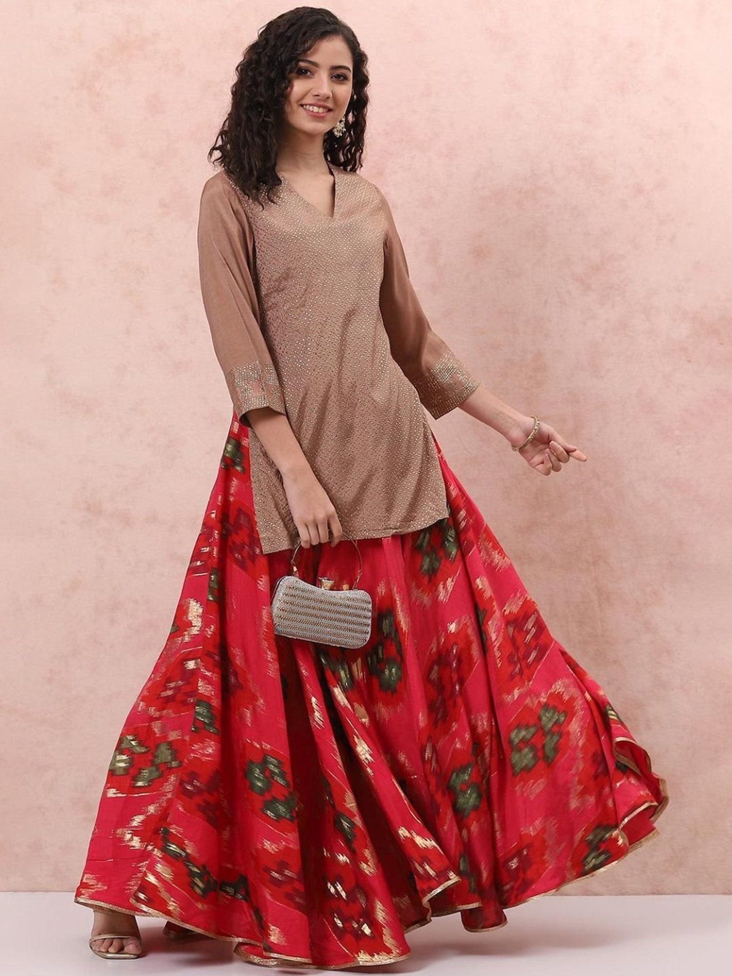 Rangriti Beige Embellished Tunic