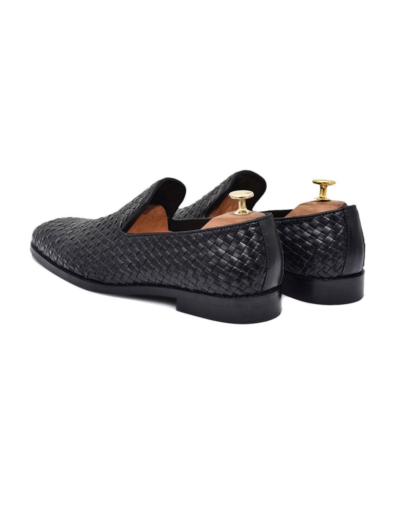 Griffin Men's MAROUSH BURNISHED HAND WOVEN Black Loafers