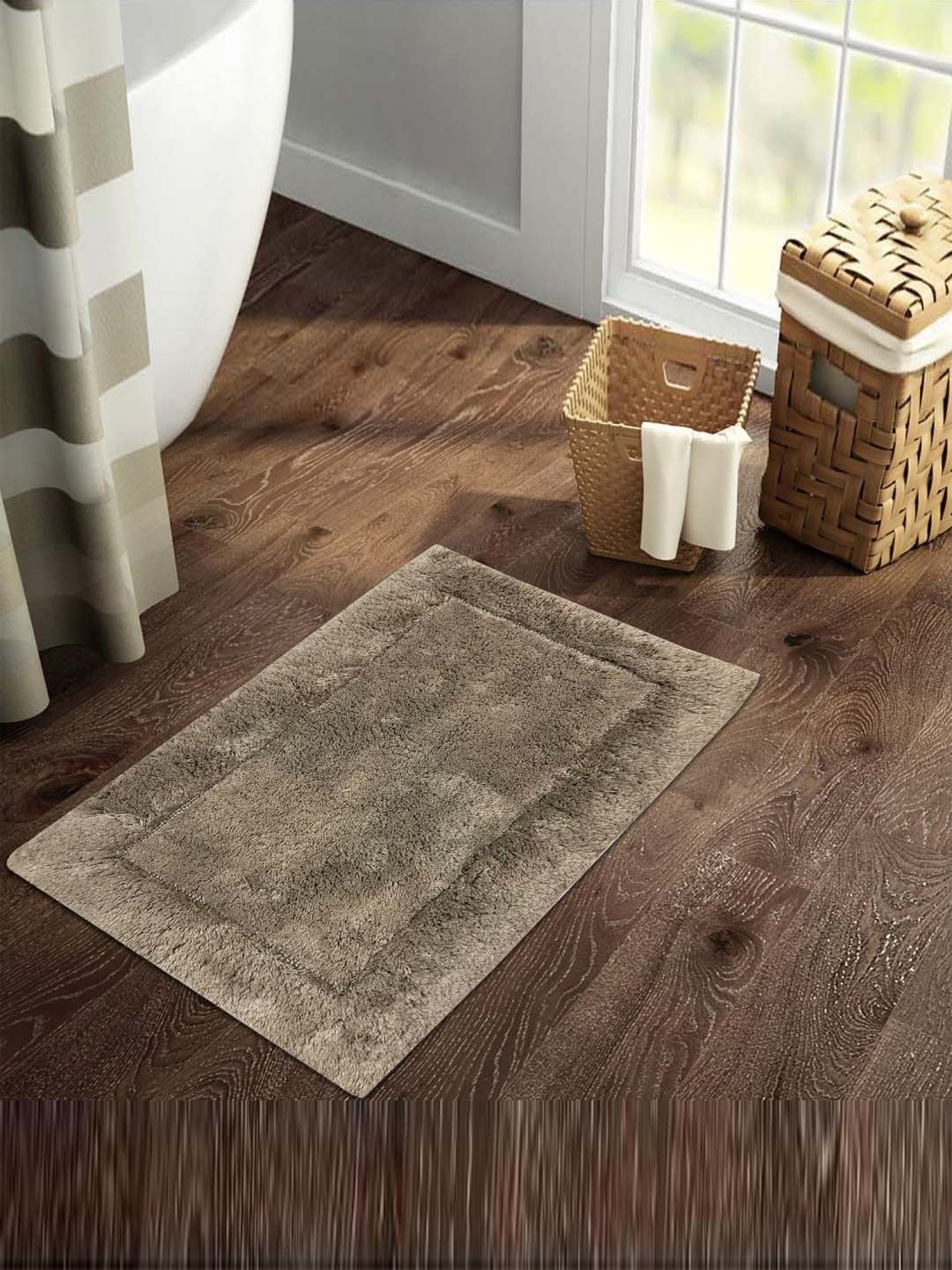 SPACES Brown Cotton Hygro Small Bath Mat