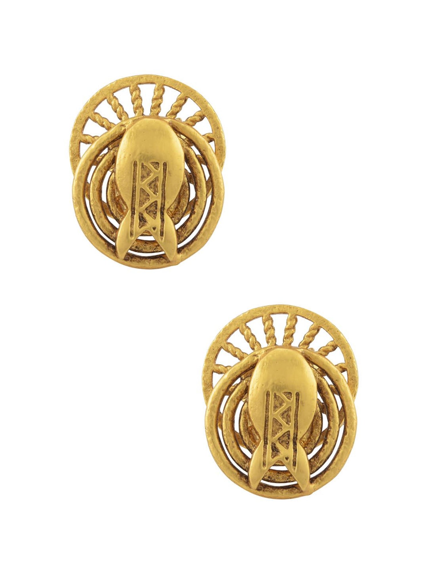 Tribe Amrapali Gold-Plated Matsya Masaba Stud Earrings