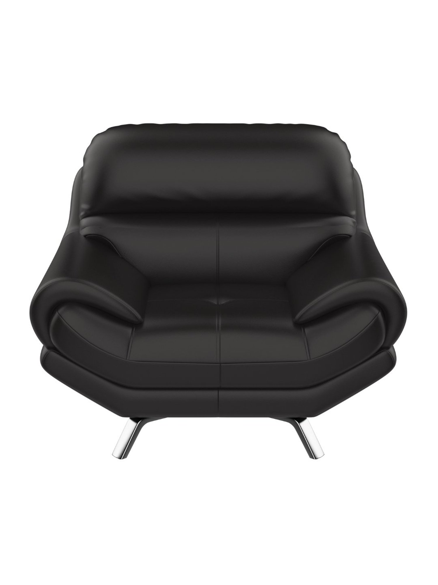 Godrej Interio Euro V2 Coffee Brown Leatherette 1 Seater Sofa