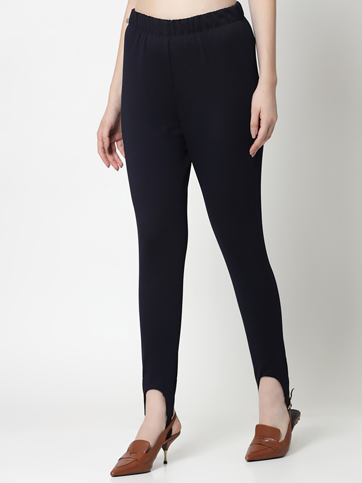 Office & You Navy Slim Fit Mid Rise Pants