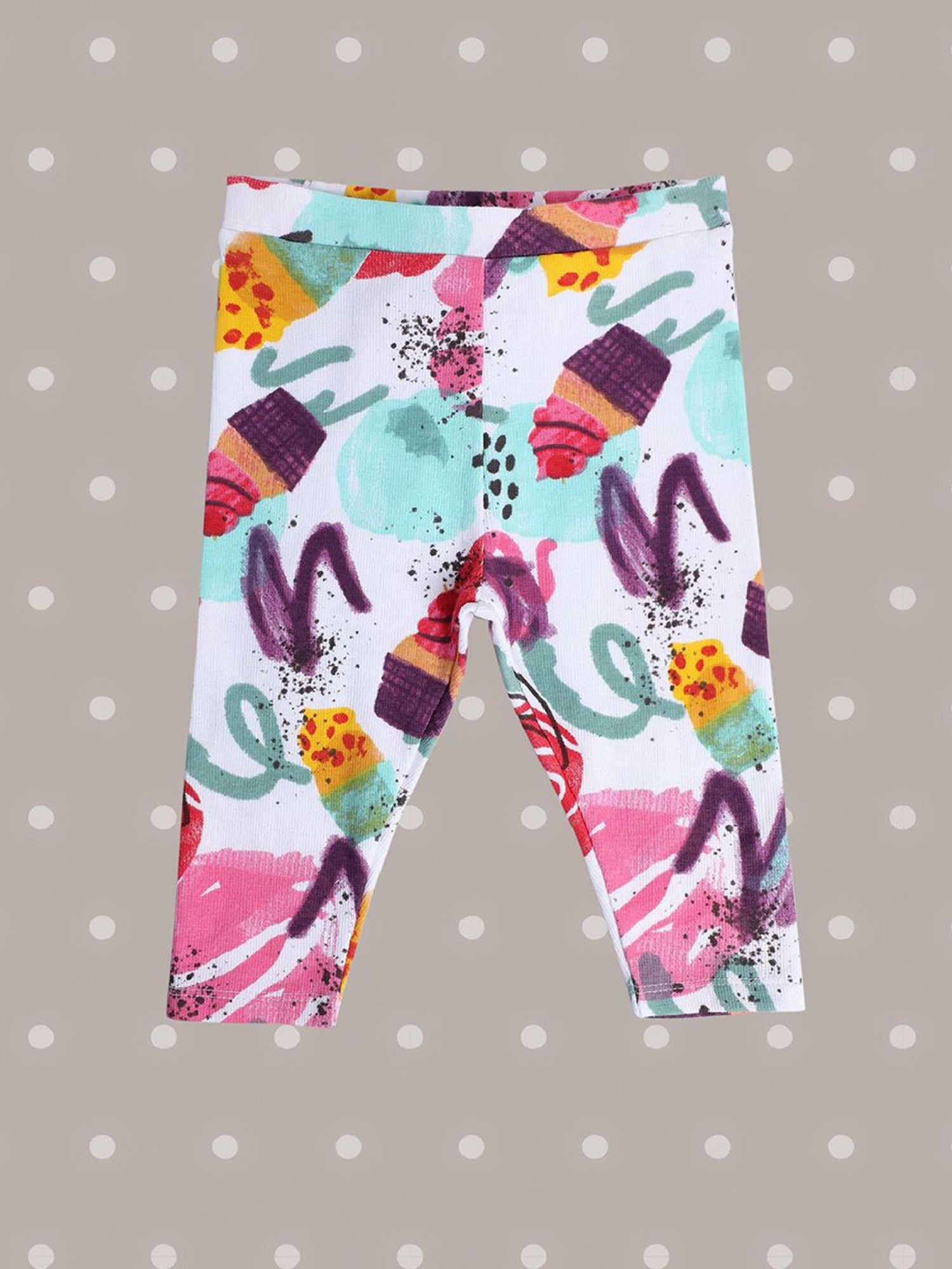 MINIKLUB Kids White Printed Leggings