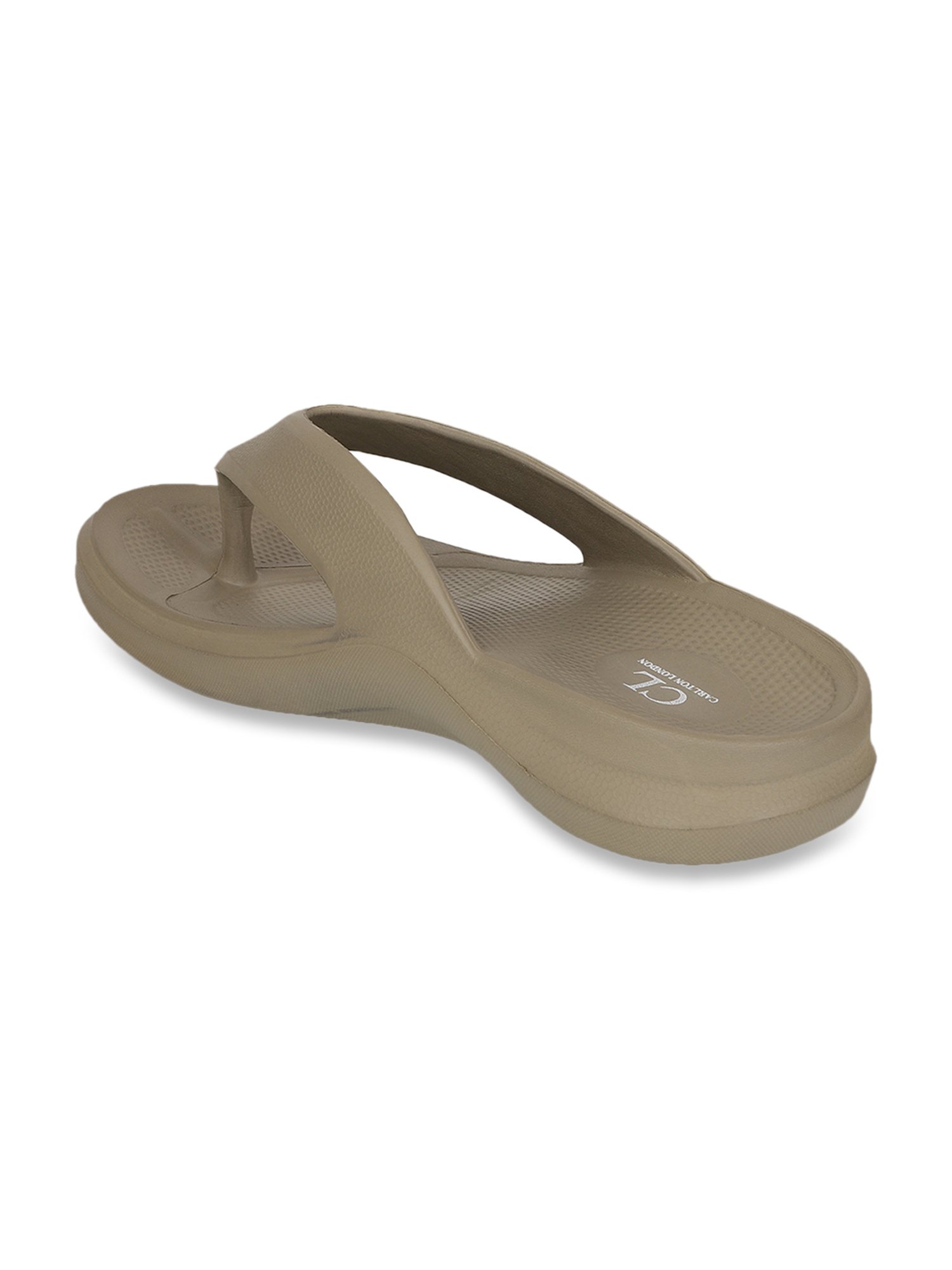 Carlton London Men's Beige Flip Flops