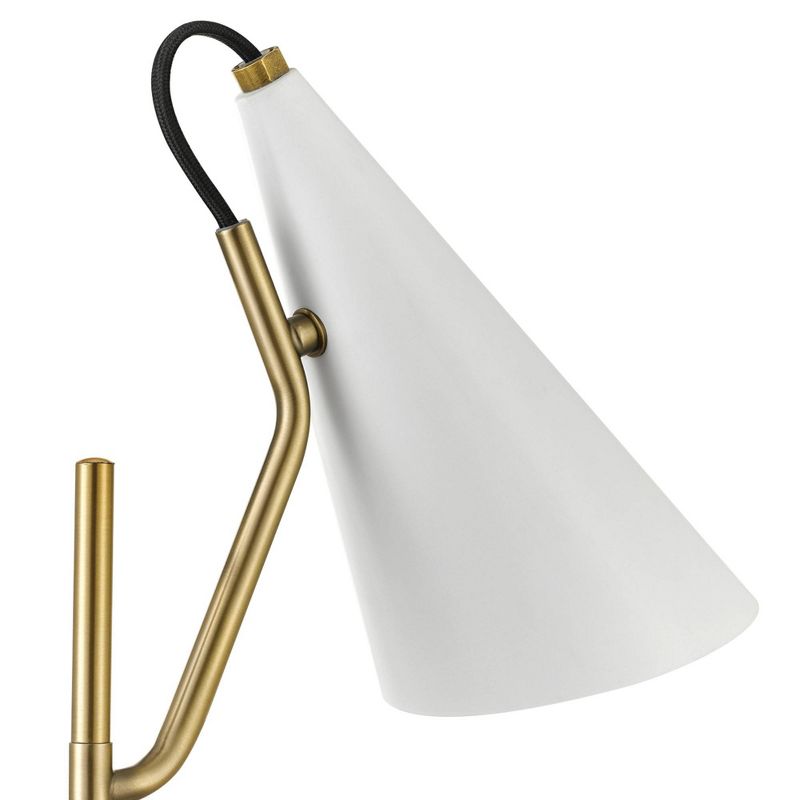 18" Hartford Desk Lamp with Shade Matte Brass/White - Globe Electric