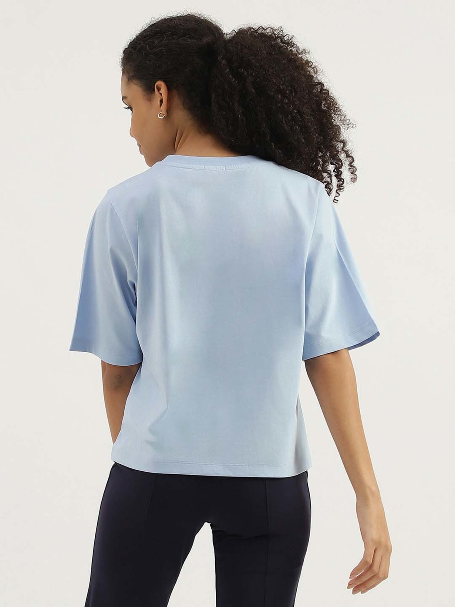 United Colors of Benetton Blue Cotton Printed T-Shirt