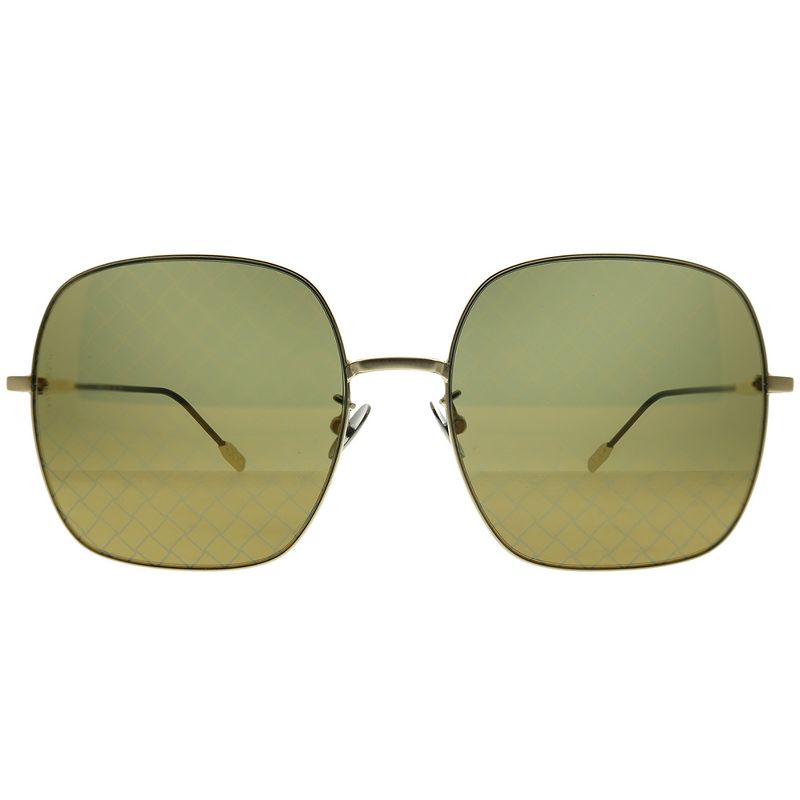 Bottega Veneta Fashion Inspired  004 Womens Square Sunglasses Gold 58mm
