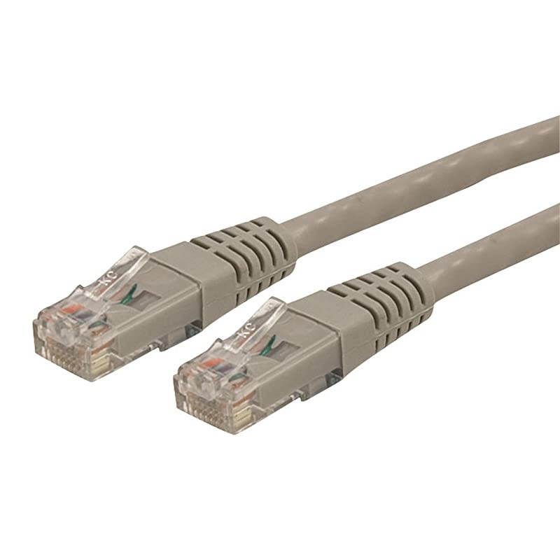 com 50ft CAT6 Ethernet Cable - Gray CAT 6 Gigabit Ethernet Wire -650MHz 100W PoE++ RJ45 UTP Molded Category 6 Network/Patch Cord w/Strain Relief/Fluke Tested UL/TIA Certified (C6PATCH50GR) Grey