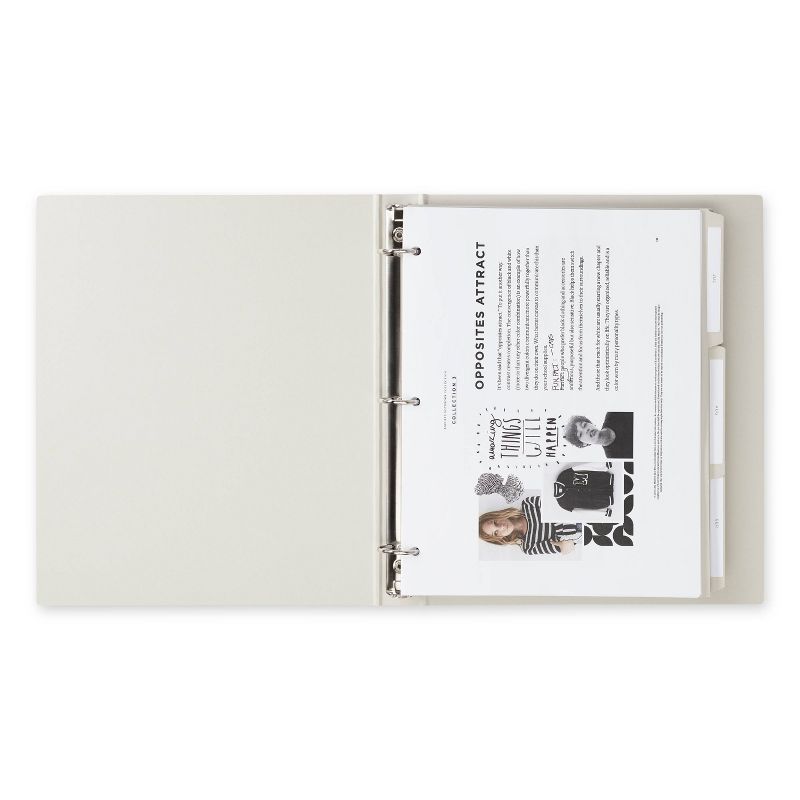 1" 200 sheet Round Ring Binder Charcoal - Good Office Day
