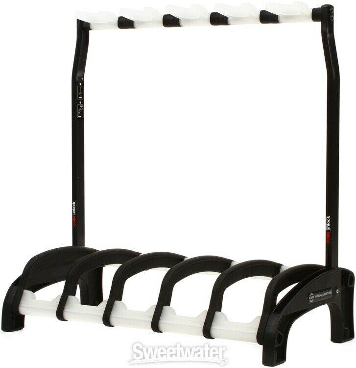 K&M 17525 Guardian 5 Electric Guitar Stand - Black with Translucent Supports