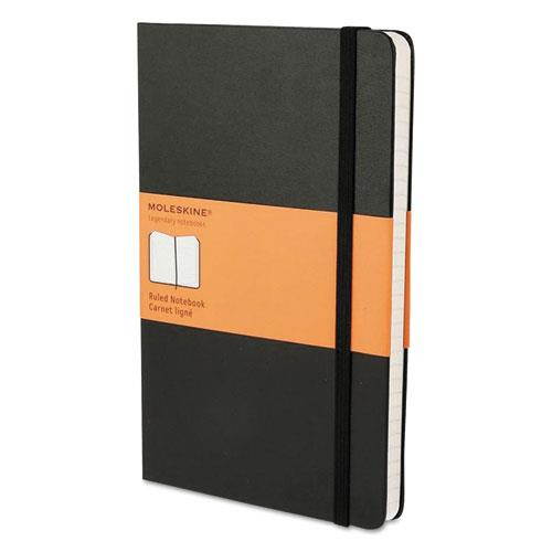 Hard Cover Notebook, Ruled, 8 1/4 x 5, Black Cover, 192 Sheets HBGMBL14
