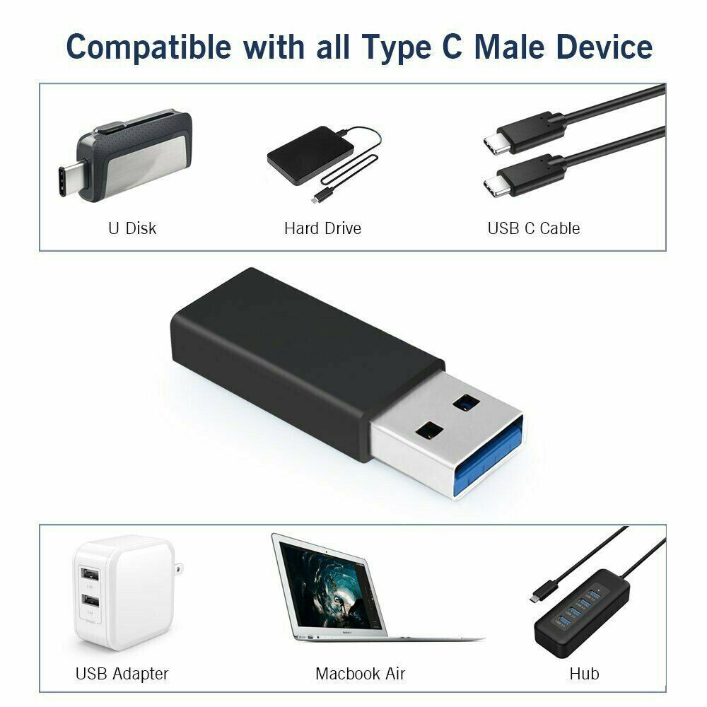 USB 30 to USB C Adapter 3 Pack USB 31 Type C Female to USB 30 A Male Adapter Converter Support Data Sync Charging
