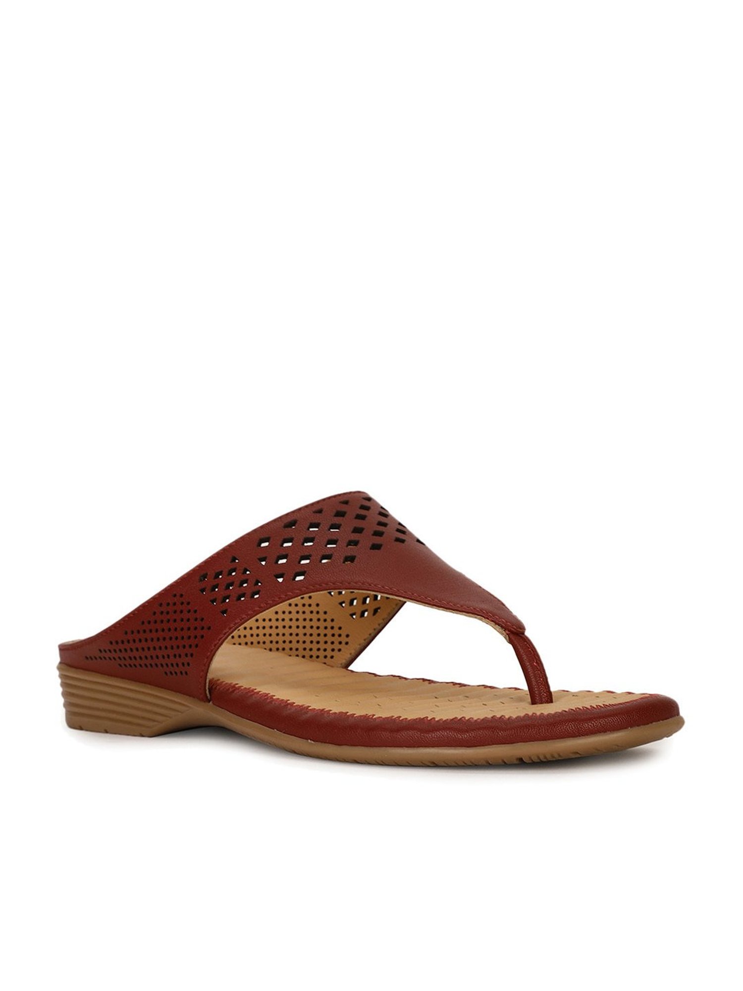 Scholl by Bata Women's Maroon Thong Wedges