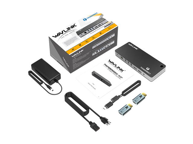 Wavlink Thunderbolt 3 USB-C 8K Docking Station Dual 4K Docking Station 60W Charging Dual DisplayPort 1.4 USB-C 3.1, 2 x USB 3.1, 2 x USB 3.0, Gigabit Ethernet, Audio, for MacBook & Windows Laptops