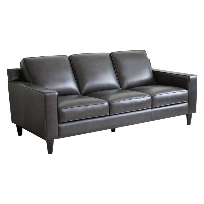 Olivia Top Grain Leather Sofa Gray - Abbyson Living