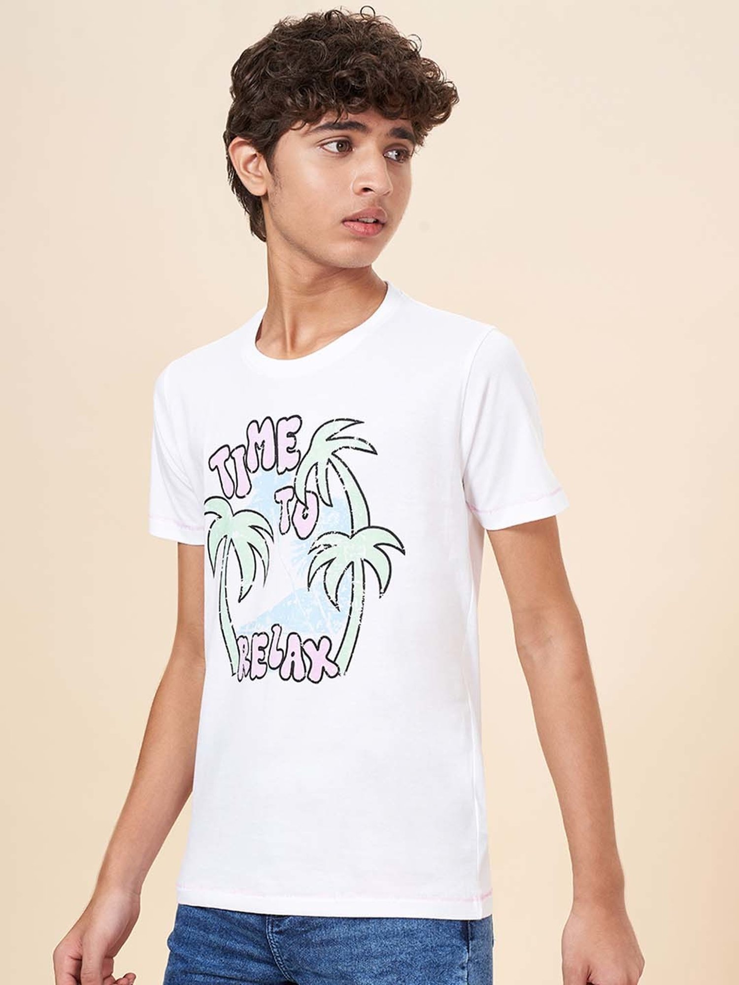 Coolsters by Pantaloons Kids White Cotton Printed T-Shirt