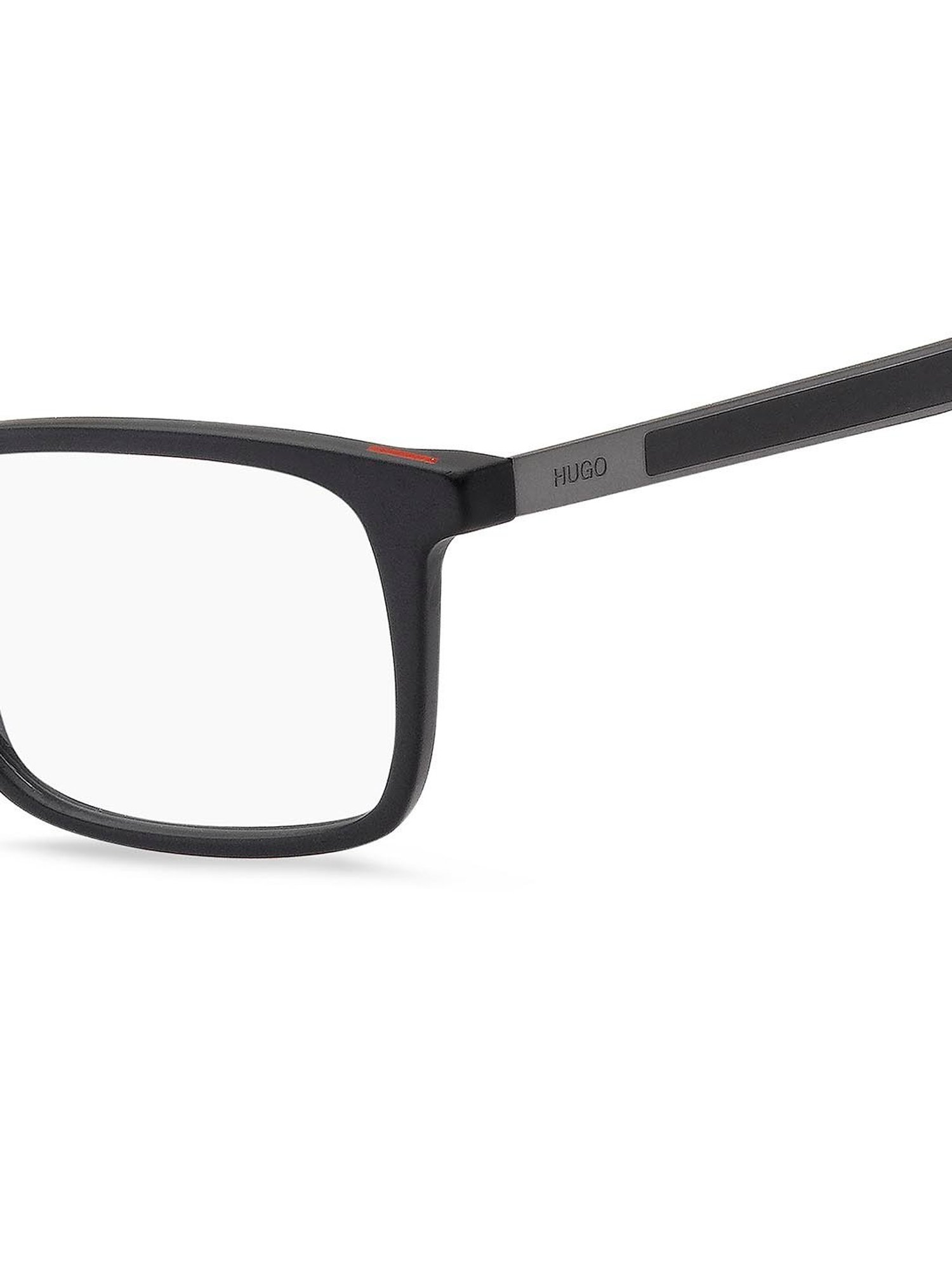 HUGO Black Rectangular Eye Frames for Men