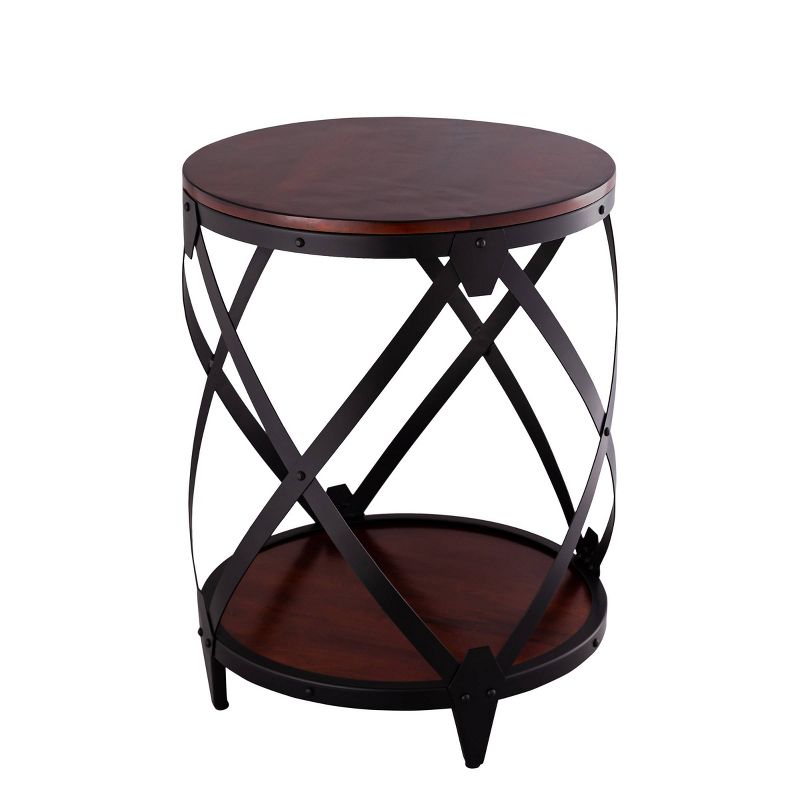 Rubino Drum End Table Brown/Black - Carolina Chair & Table