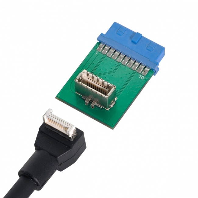 FVH USB 3.1 Front Panel Socket Key-B Type-E to USB 3.0 20Pin Header Male Extension Adapter for Motherboard UC-309