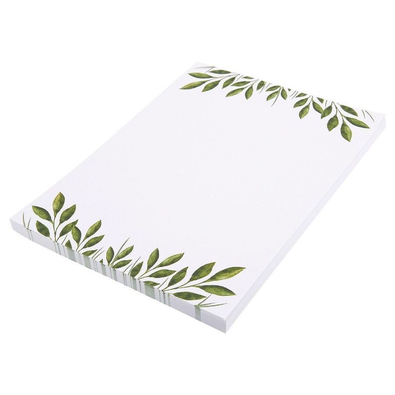 96 Sheets Leaf Themed Letterhead Stationery Papers, Printer Friendly Letter Sized, 8.5" x 11"