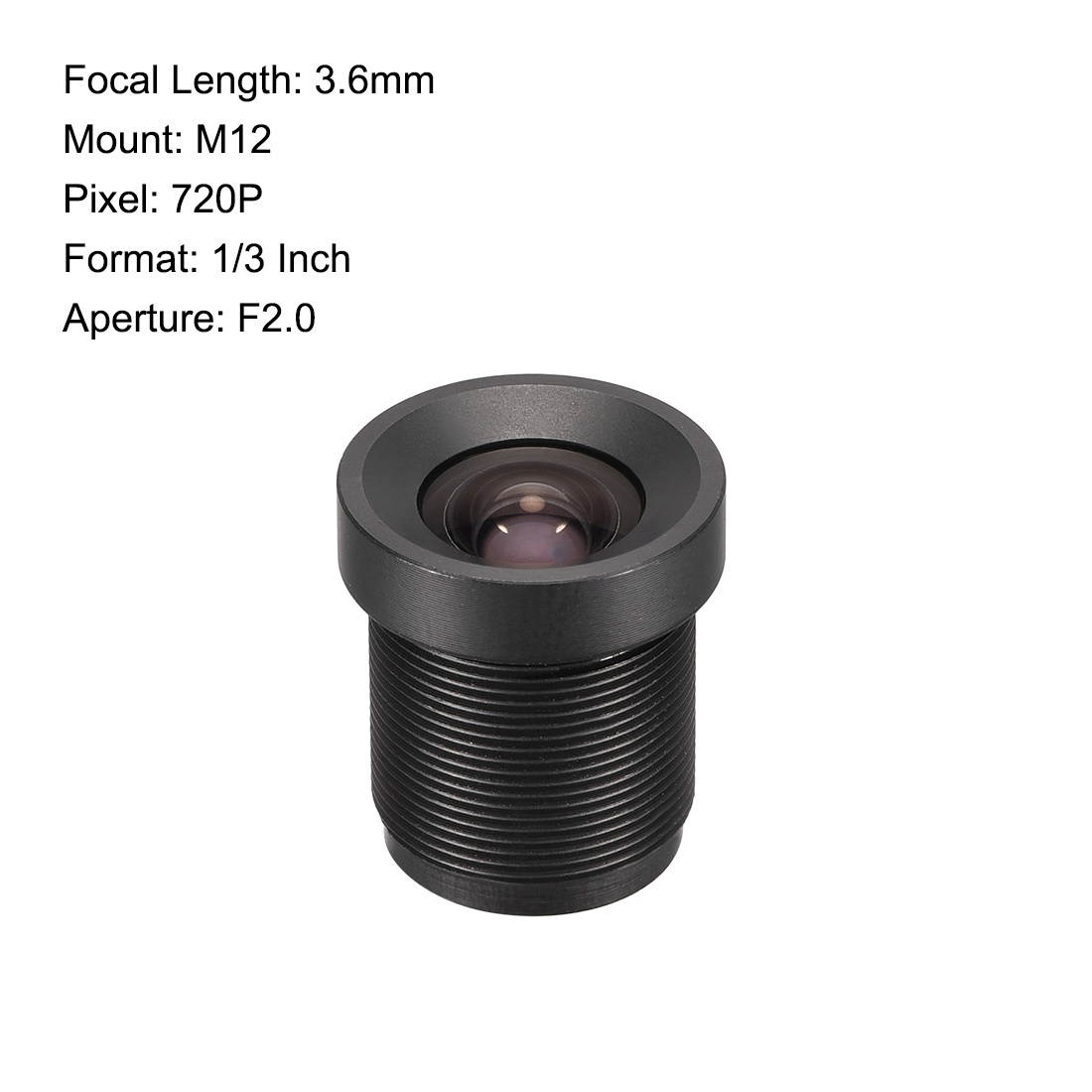 2 Pcs Camera Lens 3.6mm Focal Length 720P F2.0 1/3 Inch Wide Angle for CCD Camera