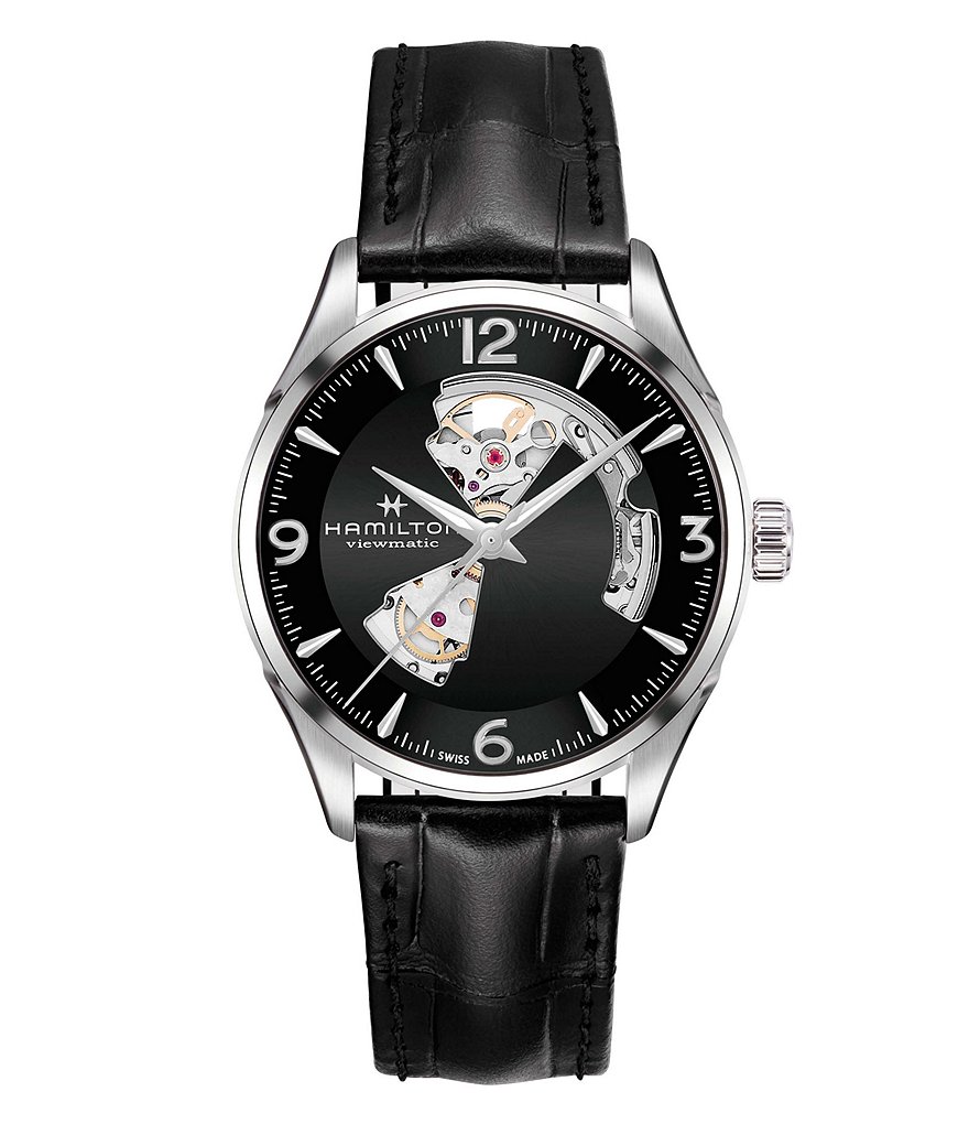 Hamilton Jazzmaster Open Heart Automatic Leather-Strap Watch