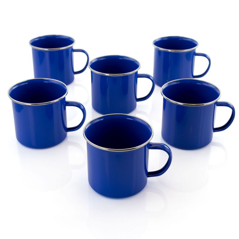 Studio California Blutique 6 Piece 18 Ounce Galvanized Steel Mug Set in Blue