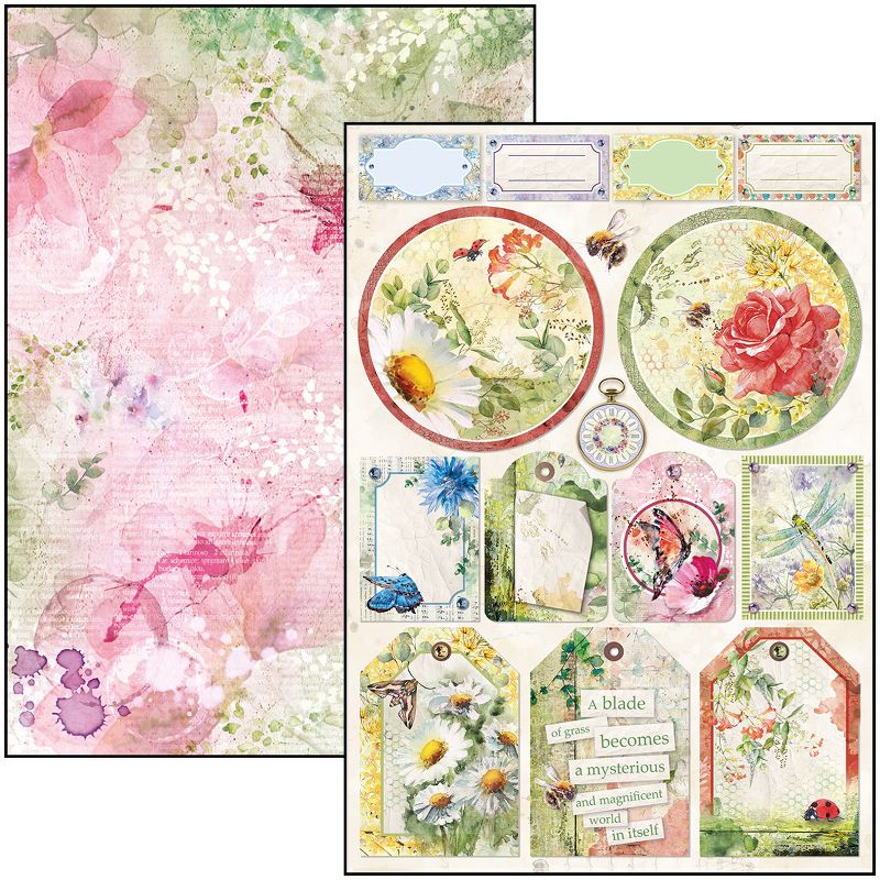 Ciao Bella Double-Sided Creative Pack 90lb A4 9/Pkg-Microcosmos, 9 Designs/1 Each