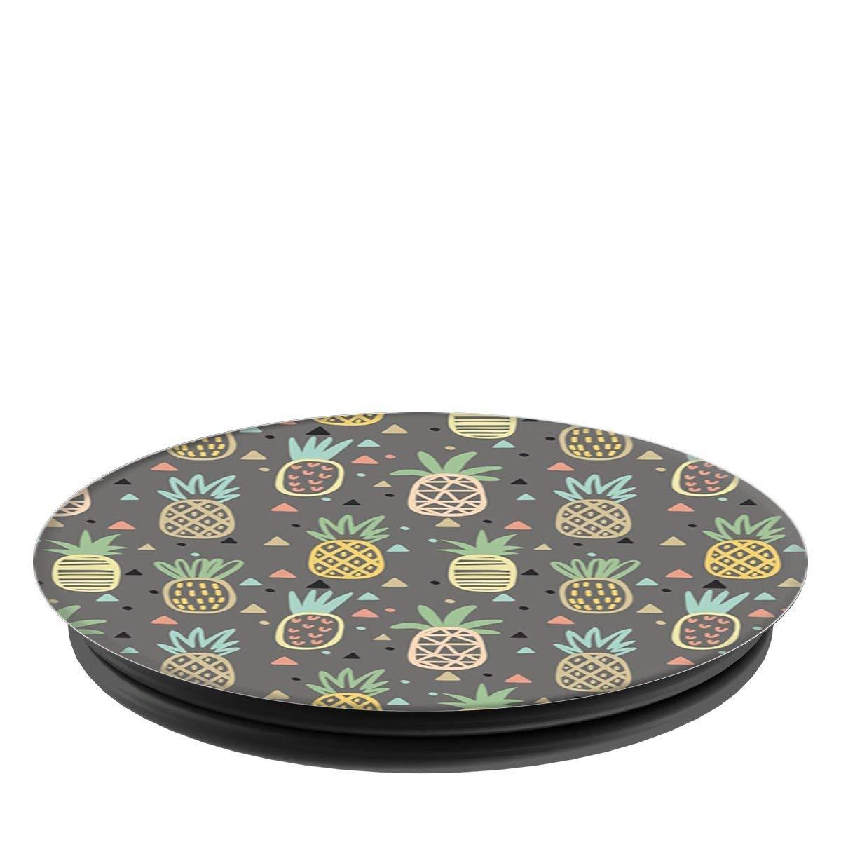 Sassy Southern Charm & Grace Cute Unique Trendy & Modern Pineapple Pattern on Black for Wireless Phone PS03430 PopSockets Stand for Smartphones and Tablets