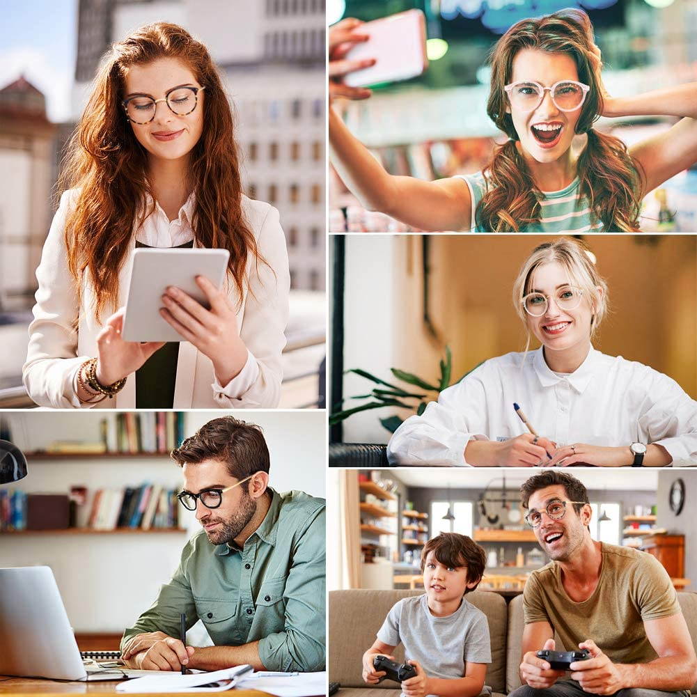 Blue Light Blocking Glasses Women, Gaming Computer Reading Fake Glasses for Women Men Non Prescription Anti Eyestrain Blue Ray(Transparent)