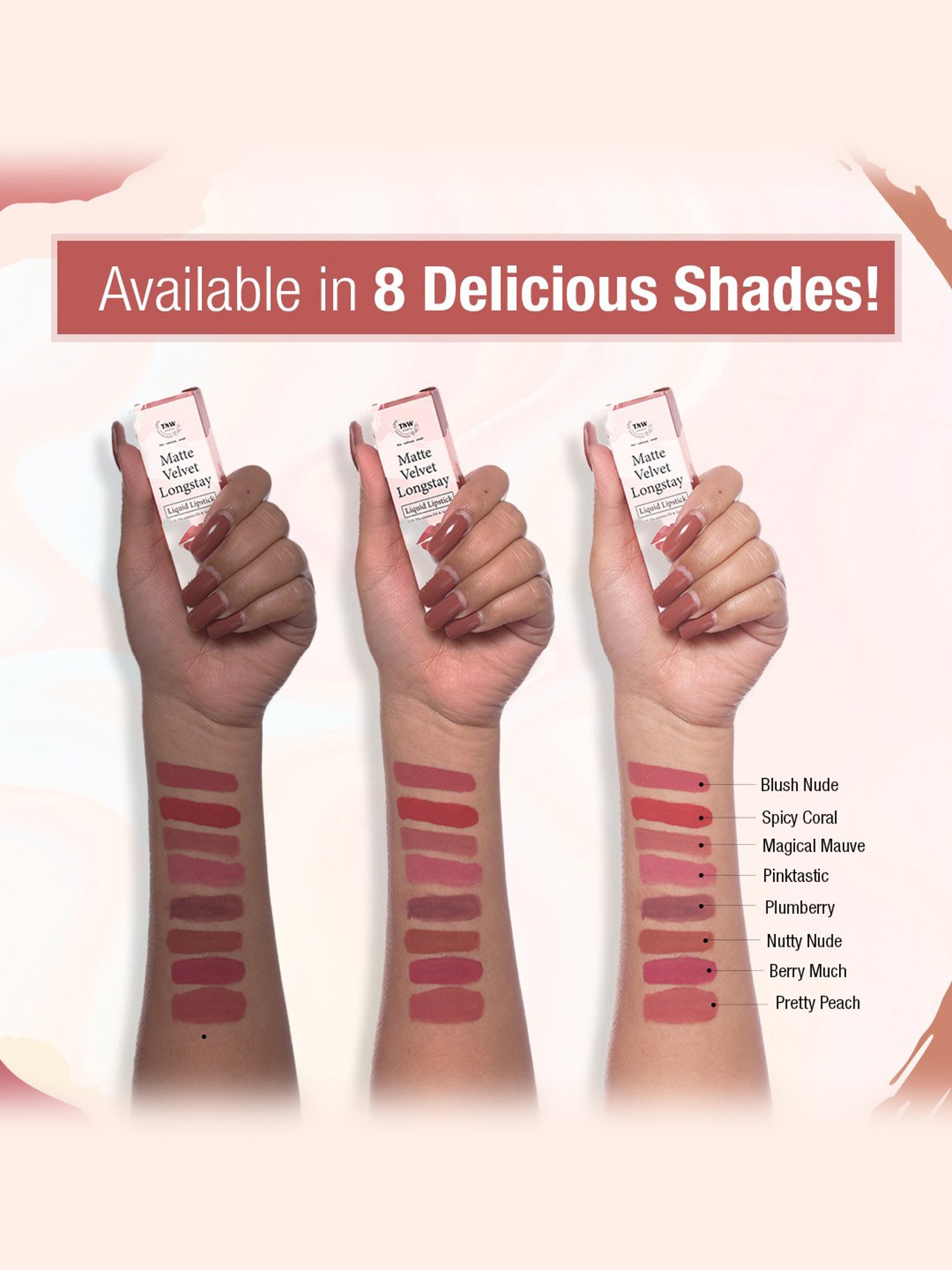 TNW-The Natural Wash Matte Velvet Longstay Mini Liquid Lipstick Berry Much - 1.2 ml