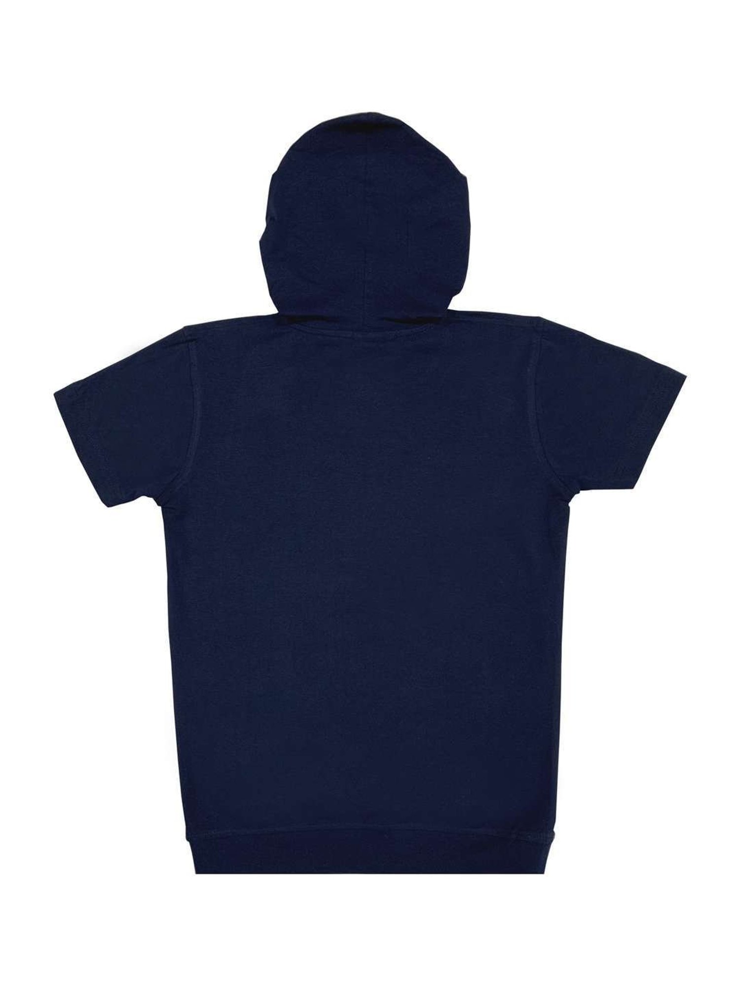 Cavio Kids Navy Cotton Printed T-Shirt