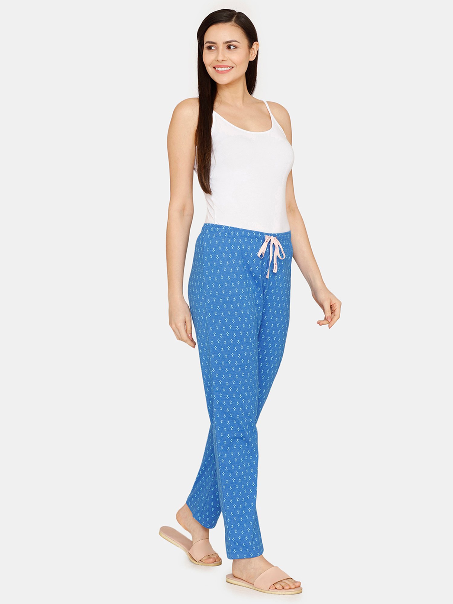 Rosaline by Zivame Blue Printed Pyjamas