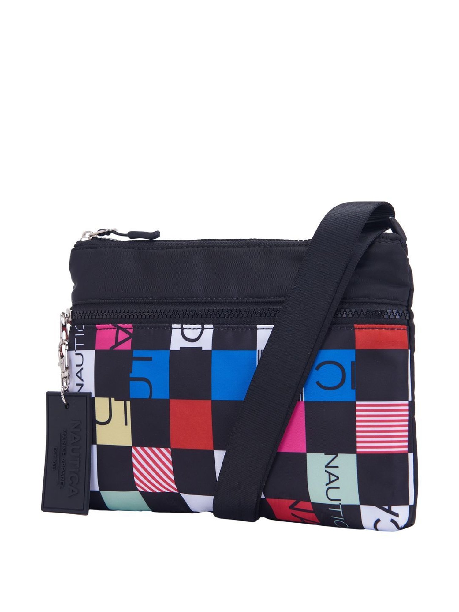 Nautica Black Printed Medium Sling Handbag