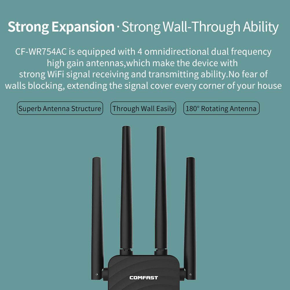 COMFAST Dual Band 1200Mbps WiFi Repeater Wireless Range Extender Booster Network