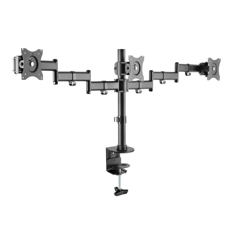 Triple Monitor Desk Mount Black - Rocelco