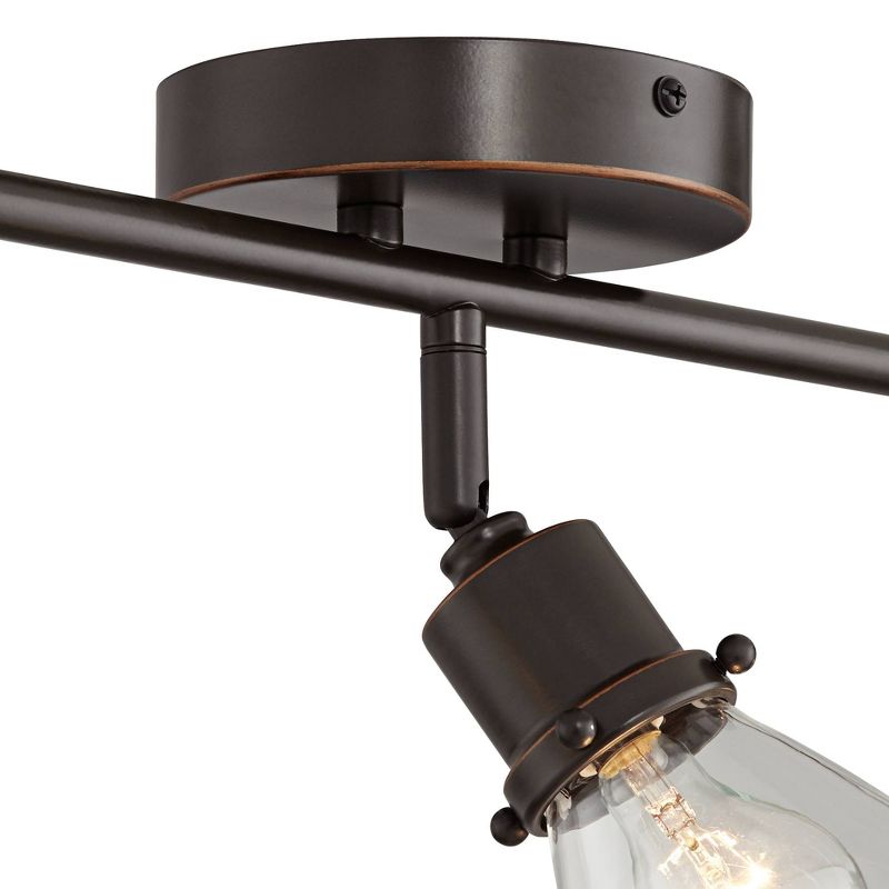 Pro Track Leila 3-Light Bronze Clear Glass Track Fixture