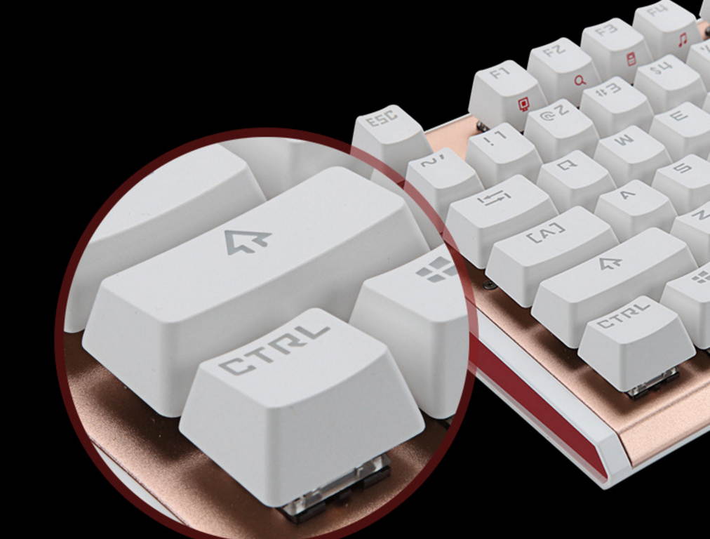 FMOUSE K902 Multicolor Backlit 87 Keys Green axis Mechanical Gaming Keyboard with Blue Switches (Rose Gold)