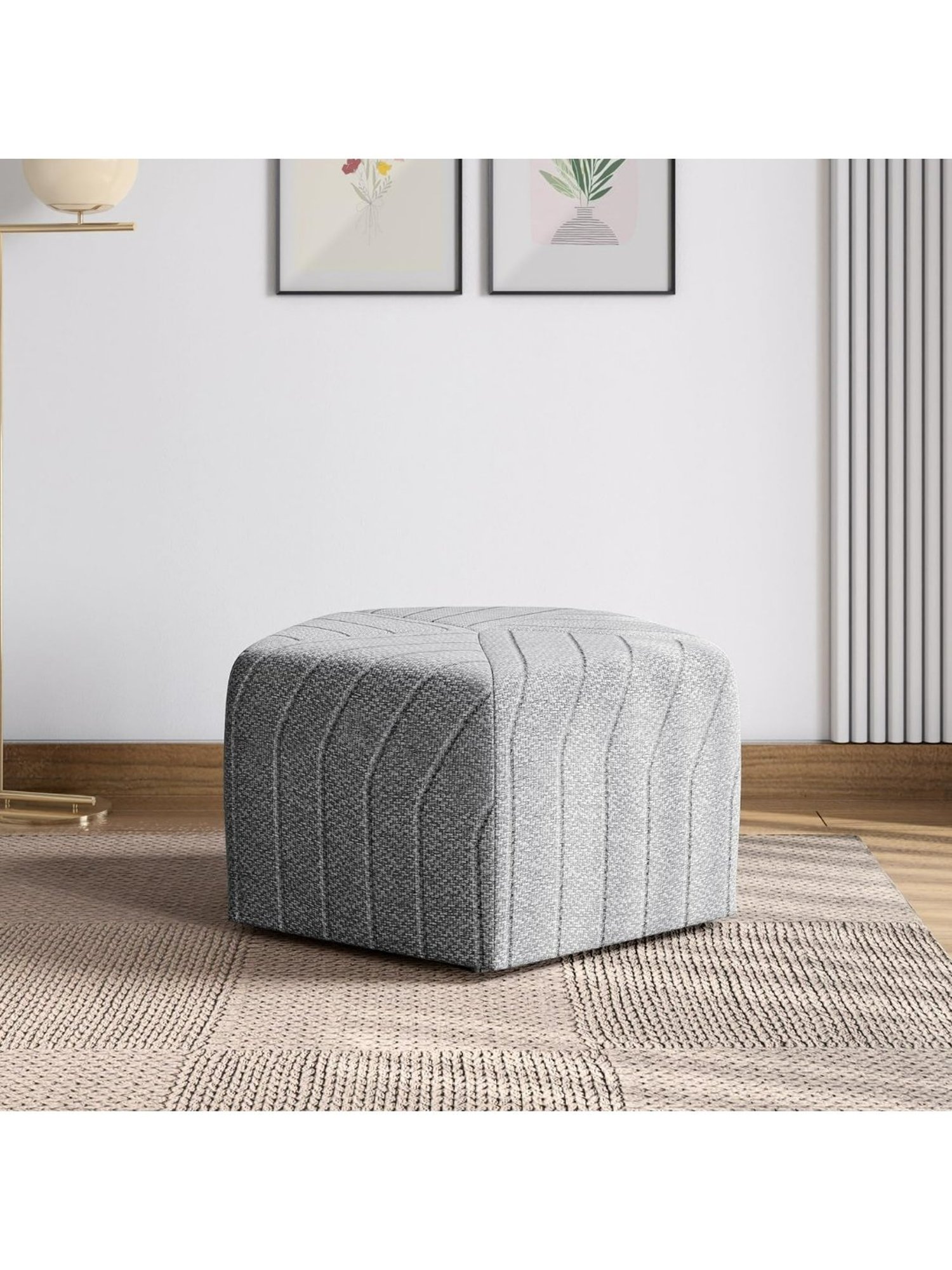 Godrej Interio Altair ?Grey PU Foam Pouf (1 Year Warranty)