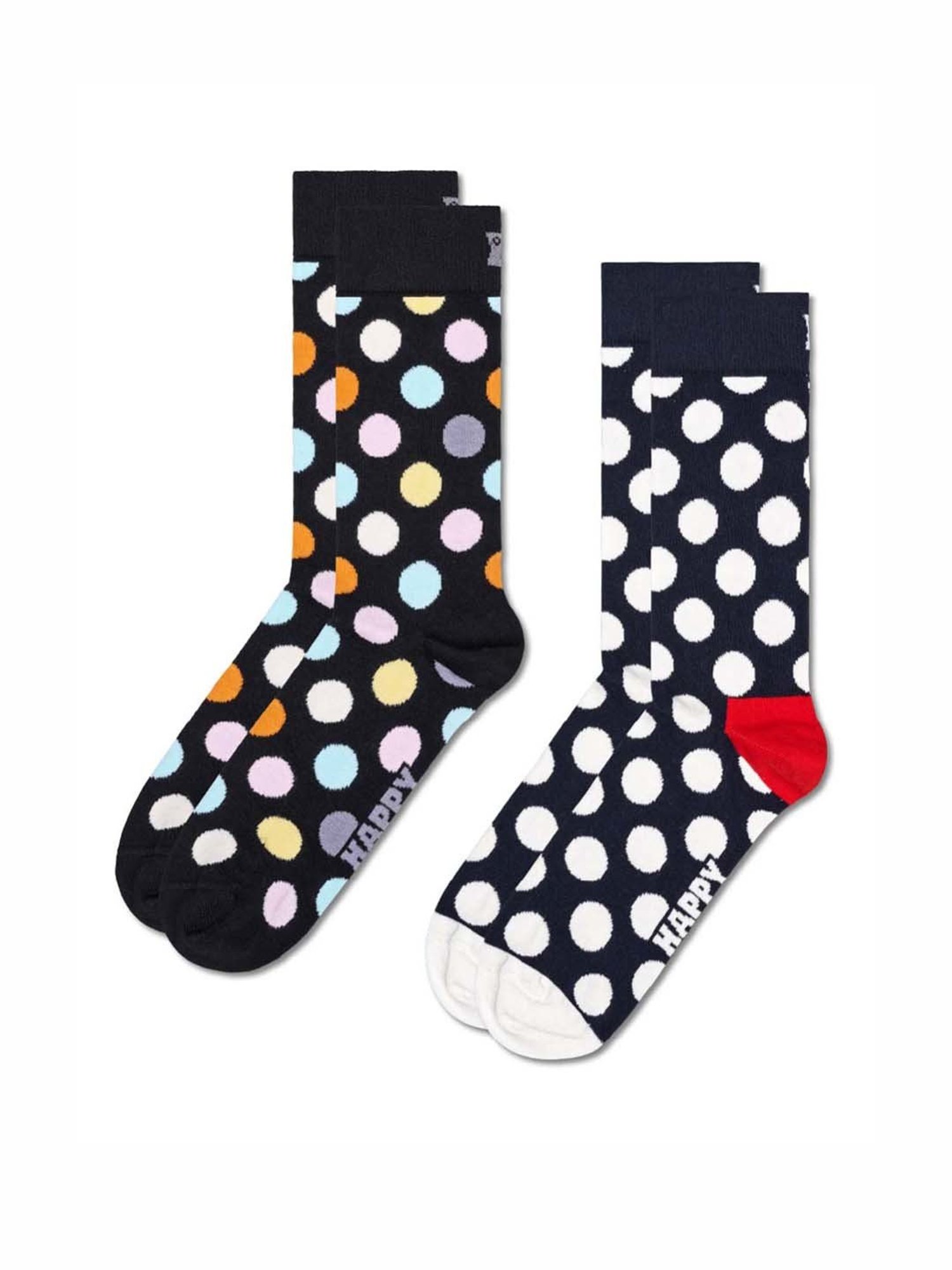 Happy Socks Classic Big Dot Black Cotton Printed Socks (41-46)