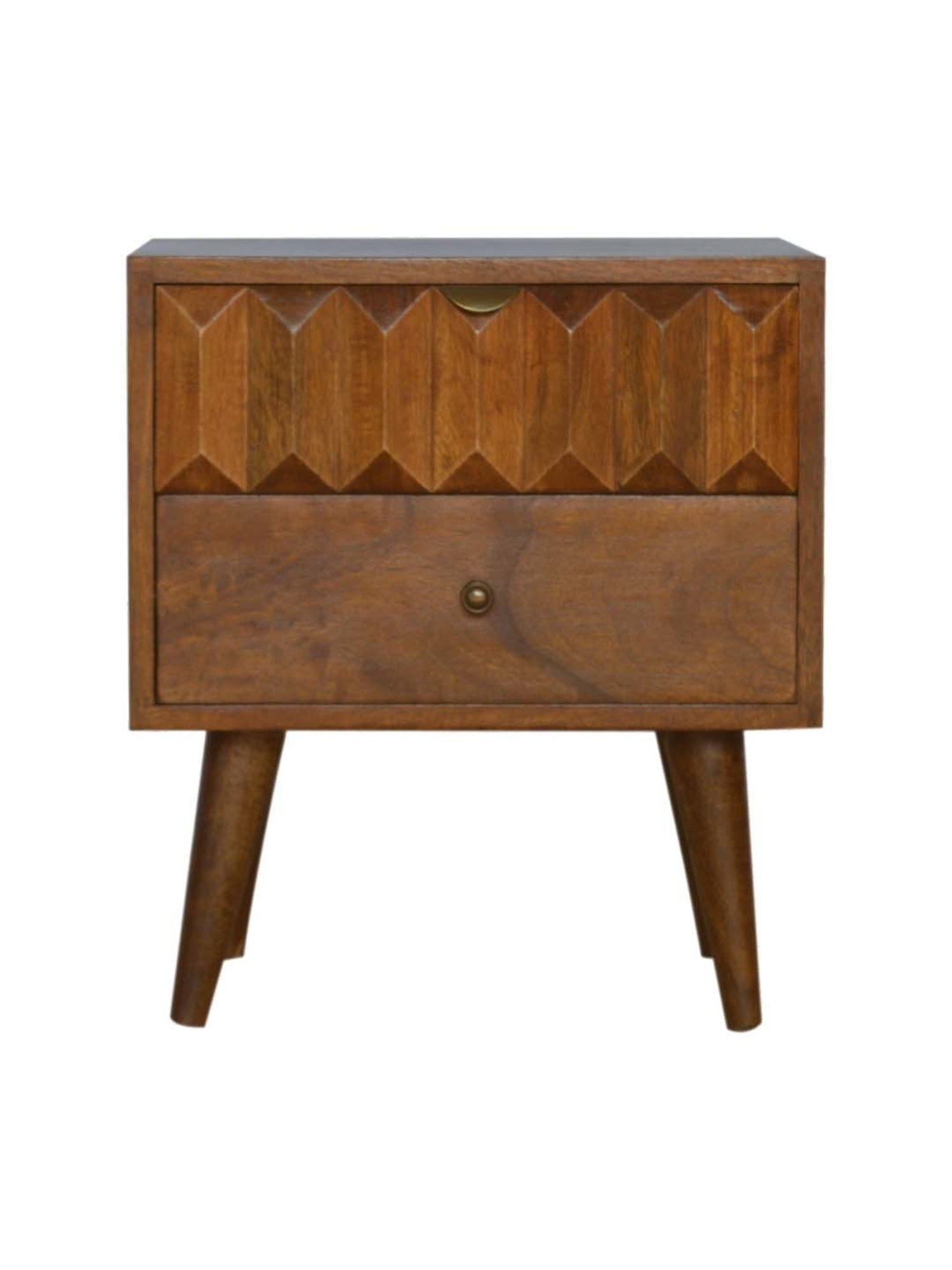 Artisan Furniture Textured Chestnut Prism Brown Bedside Table