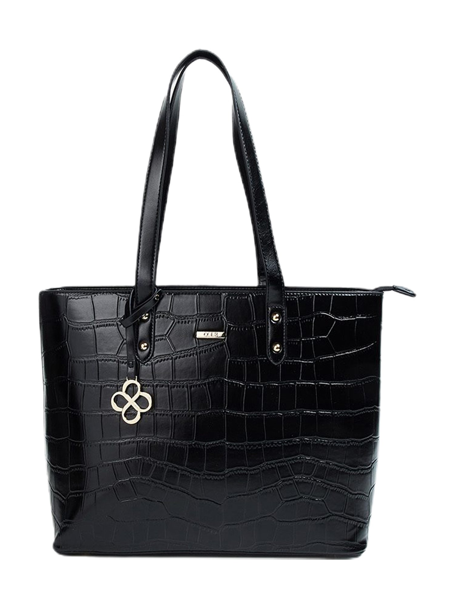 Code by Lifestyle Black Textured Tote Bag