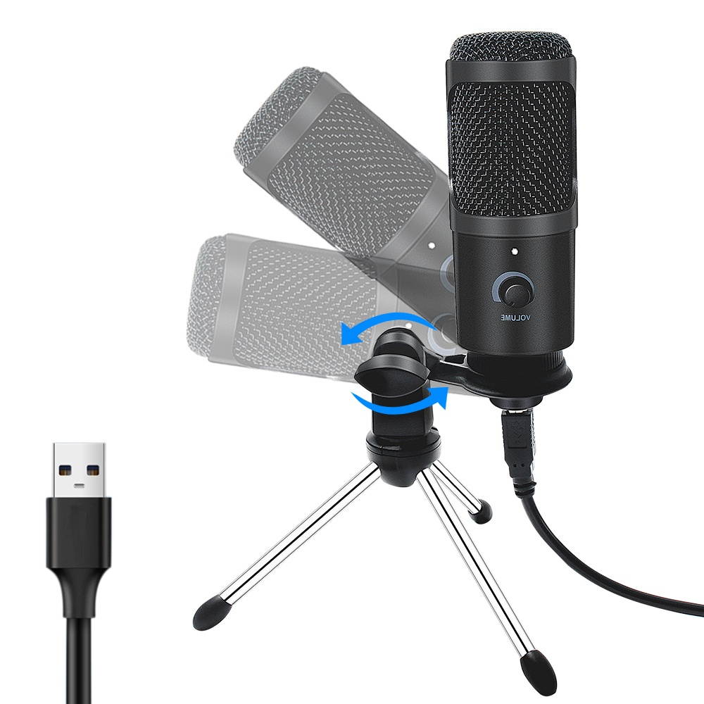 USB Microphone, Metal Condenser Recording Microphone for Laptop MAC or Windows Cardioid Studio Recording Vocals, Voice Overs,Streaming Broadcast and YouTube