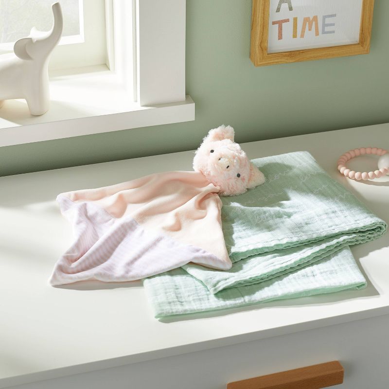 Hudson Baby Infant Boy Plush Blanket with Security Blanket, Boy Gray Fox, One Size