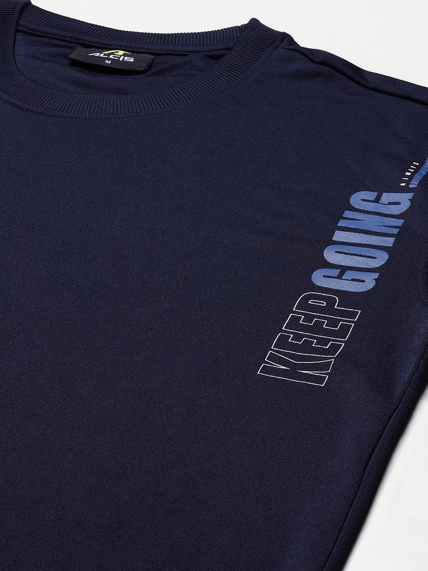 ALCIS Blue Slim Fit Printed Sweatshirt