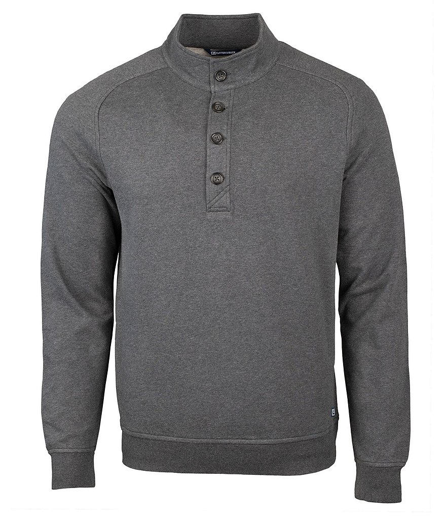 Cutter & Buck Saturday Long-Sleeve Mock French Terry Knit Sweatshirt